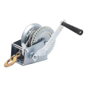 Hand Winch Boat Trailer Winch 1200lbs Heavy Duty Hook with 33ft Steel Cable Hand Crank Winch, Two Way Ratchet Boat Winch for Trailer Truck ATV Boat Ma