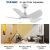 YUHAO Modern 30in.Integrated LED Ceiling Fan With Matte White Blades