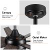 72 In. Farmhouse Wooden Ceiling Fan With Reversible Blades and Remote Control