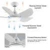 YUHAO Modern 30in.Integrated LED Ceiling Fan With Matte White Blades