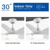 YUHAO Modern 30in.Integrated LED Ceiling Fan With Matte White Blades