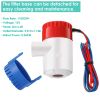 Bilge Pump For Boats 12V 1100GPH Submersible Marine Boat Bilge Non Automatic Electric Water Pump For Ponds Pools Spas Silent Boat Caravan RV Drainage