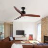 52 in. Modern Farmhouse Ceiling Fan with 3 Solid Wood Blades, DC Reversible Motor without Light