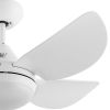 YUHAO Modern 30in.Integrated LED Ceiling Fan With Matte White Blades