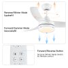 YUHAO Modern Matte White 42in. Integrated LED Propeller Ceiling Fan Lighting