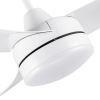 YUHAO Modern Matte White 42in. Integrated LED Propeller Ceiling Fan Lighting