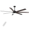 72 In. Farmhouse Wooden Ceiling Fan With Reversible Blades and Remote Control