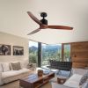 52 in. Modern Farmhouse Ceiling Fan with 3 Solid Wood Blades, DC Reversible Motor without Light