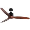 52 in. Modern Farmhouse Ceiling Fan with 3 Solid Wood Blades, DC Reversible Motor without Light