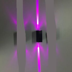 LED aluminum wall outdoor waterproof garden light (Option: Purple light-2x3W)