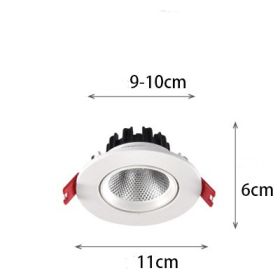 Household Wall Washing Lamp COB Spotlight Led Sky Lamp Angle Adjustable (Option: 12w-6000K)