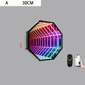 Modern Creative Abyss Melaleuca Mirror Colorful Wall Lamp Octagon (Option: A-UK-30cm)