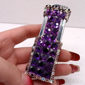 Diamond-encrusted Ladies Windproof Inflatable Lighter Straight Creative (Color: PURPLE)