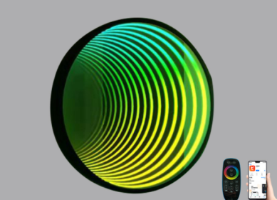 Modern Creative Abyss Melaleuca Mirror Colorful Wall Lamp Octagon (Option: D-UK-30cm)