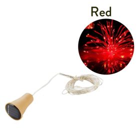 1pc 10/20 LED Solar Wine Bottle Cork Shaped String Lights; Garland Wire Fairy String Light; 3.3/6.6ft; Outdoor Party Decoration (Color: Red Light, size: 2M 20 Lamp Beads)