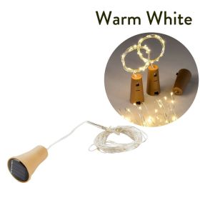 1pc 10/20 LED Solar Wine Bottle Cork Shaped String Lights; Garland Wire Fairy String Light; 3.3/6.6ft; Outdoor Party Decoration (Color: Warm Light, size: 1M 10 Lamp Beads)