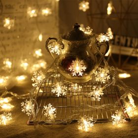 Led Christmas Holiday Decorative Lights Santa Claus Snowman Lights String Solar Lights (Pattern: snoeflake, size: 6.5M30L)