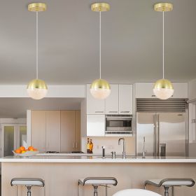 Pendant Light with Dimmable LED(set of 3) (Color: gold)