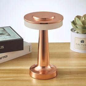 Dumbbell rechargeable table lamp  outdoor small night light creative dining table hotel bar table lamp decorative table lamp (Color: rose gold)